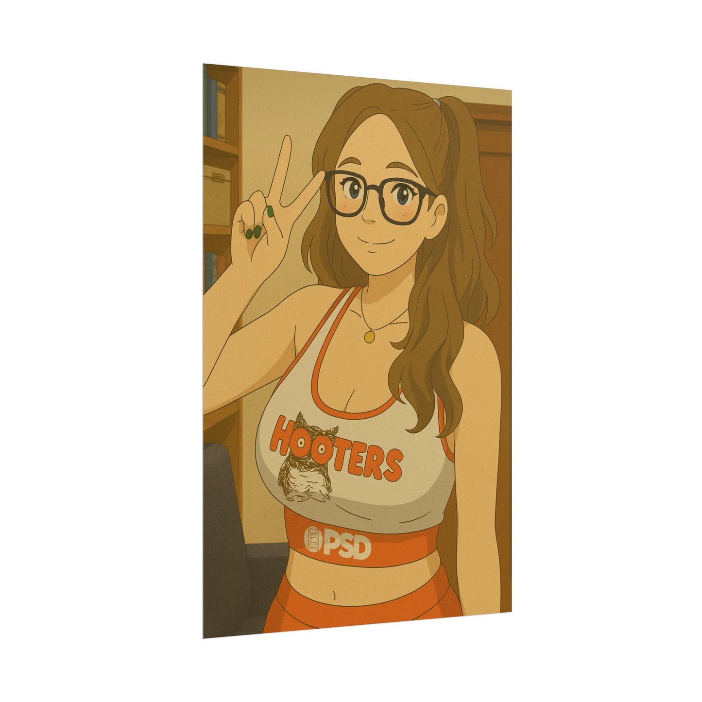 Loco Fits Anime Girls 'Nerdy Hooters Girl' Poster
