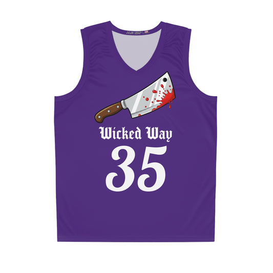 Purple "Wicked Way" #35 Butcher Knife Alt. Basketball Jersey