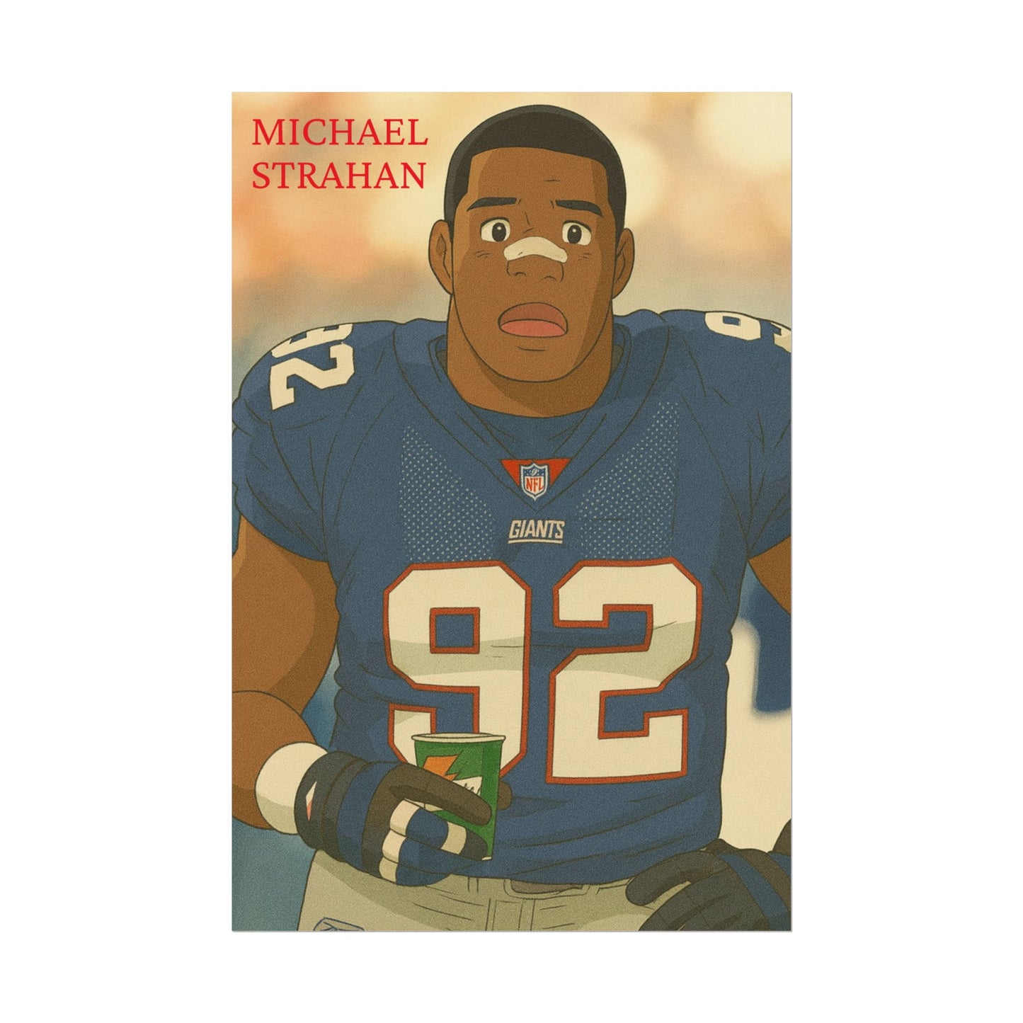 Loco Fits Anime Football 'Michael Strahan' Poster