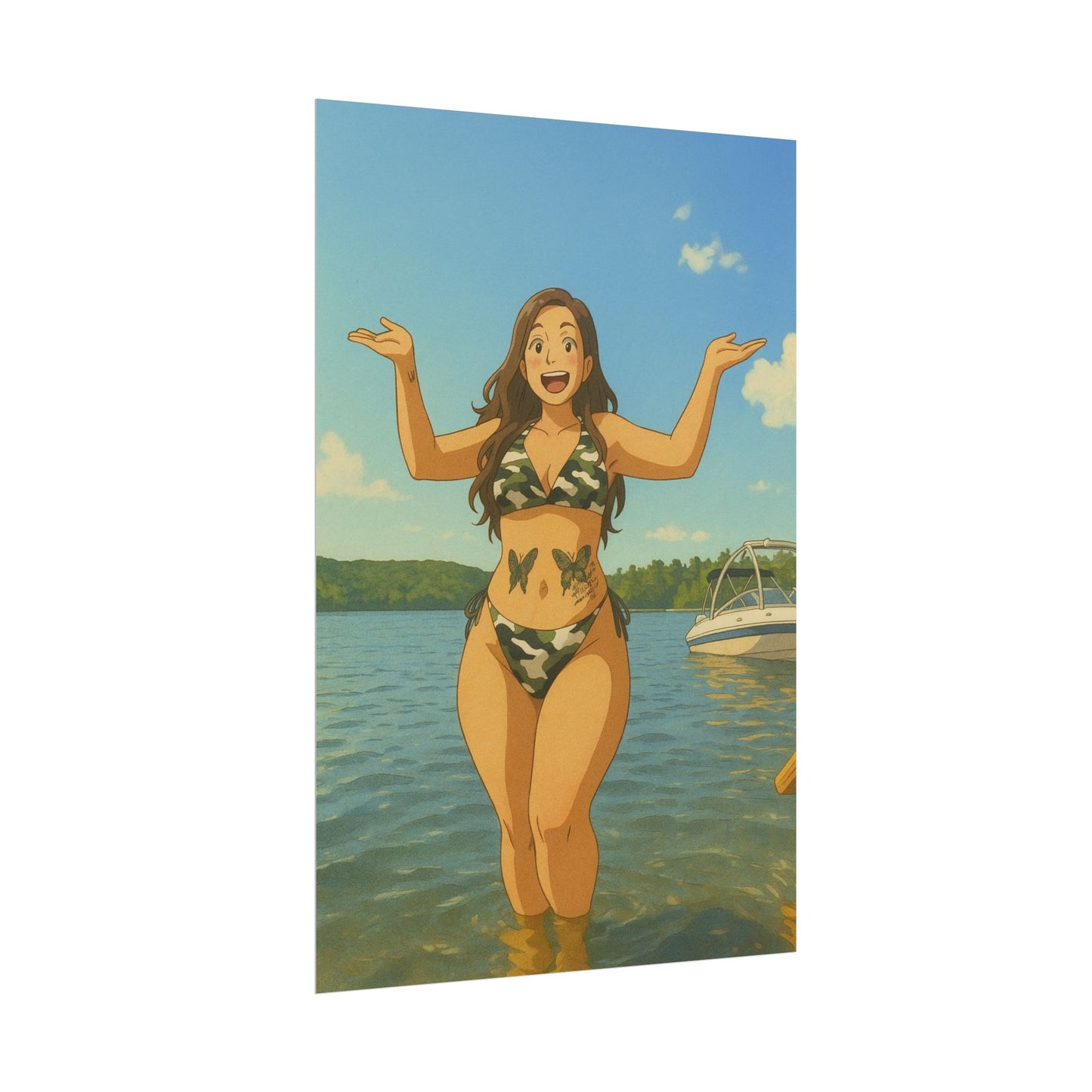 Loco Fits Anime Girls 'Fun at the Lake' Poster