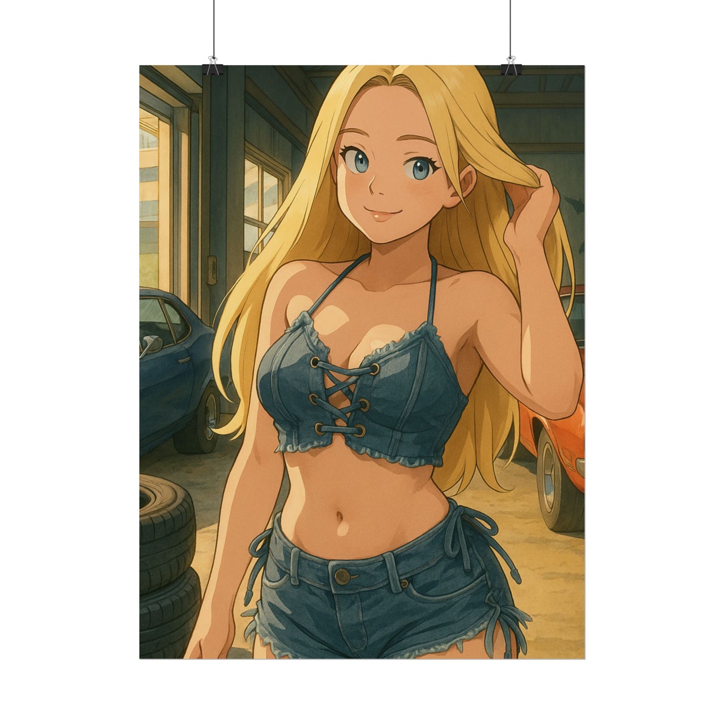 Loco Fits Anime Girls 'Garage Bunny' Poster