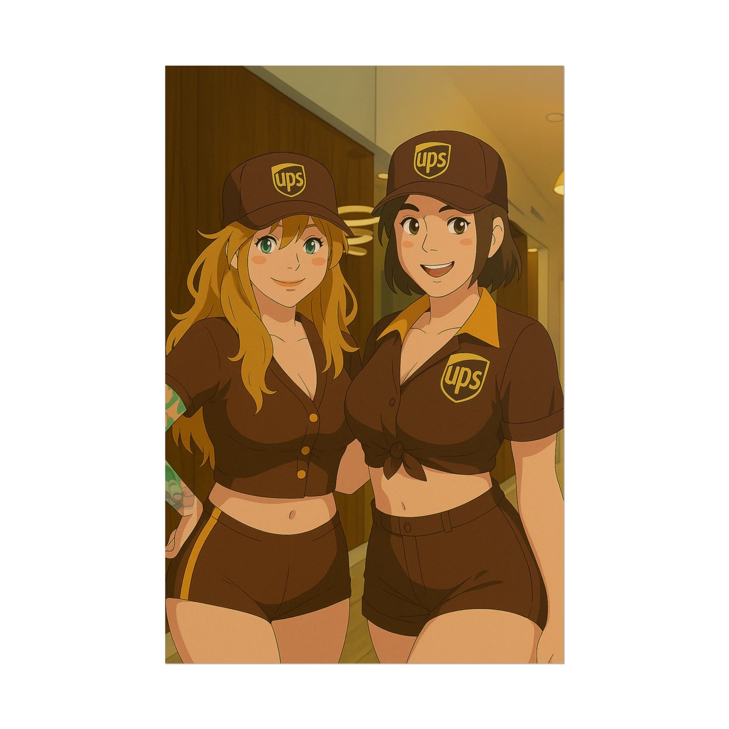 Loco Fits Anime Girls 'UPS Girls' Poster