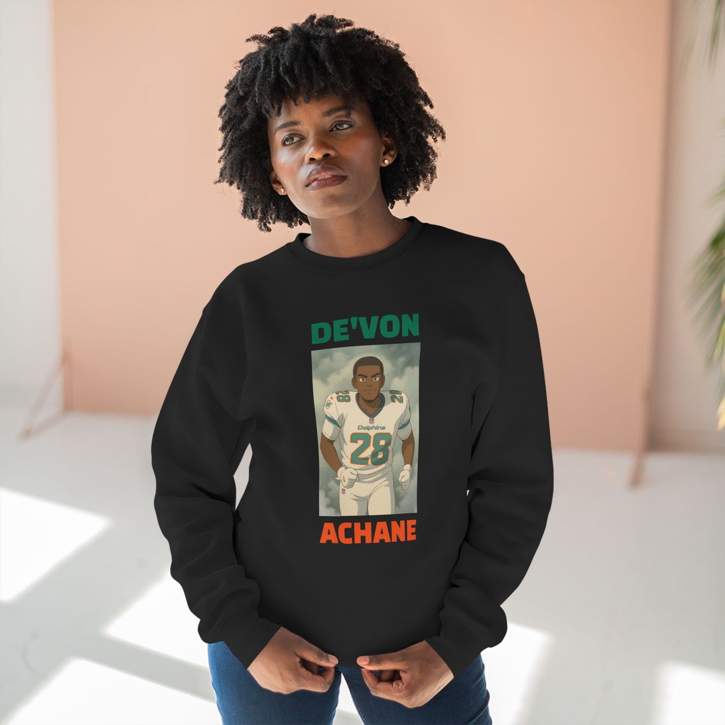 Anime Football 'De'Von Achane' Crewneck Sweatshirt