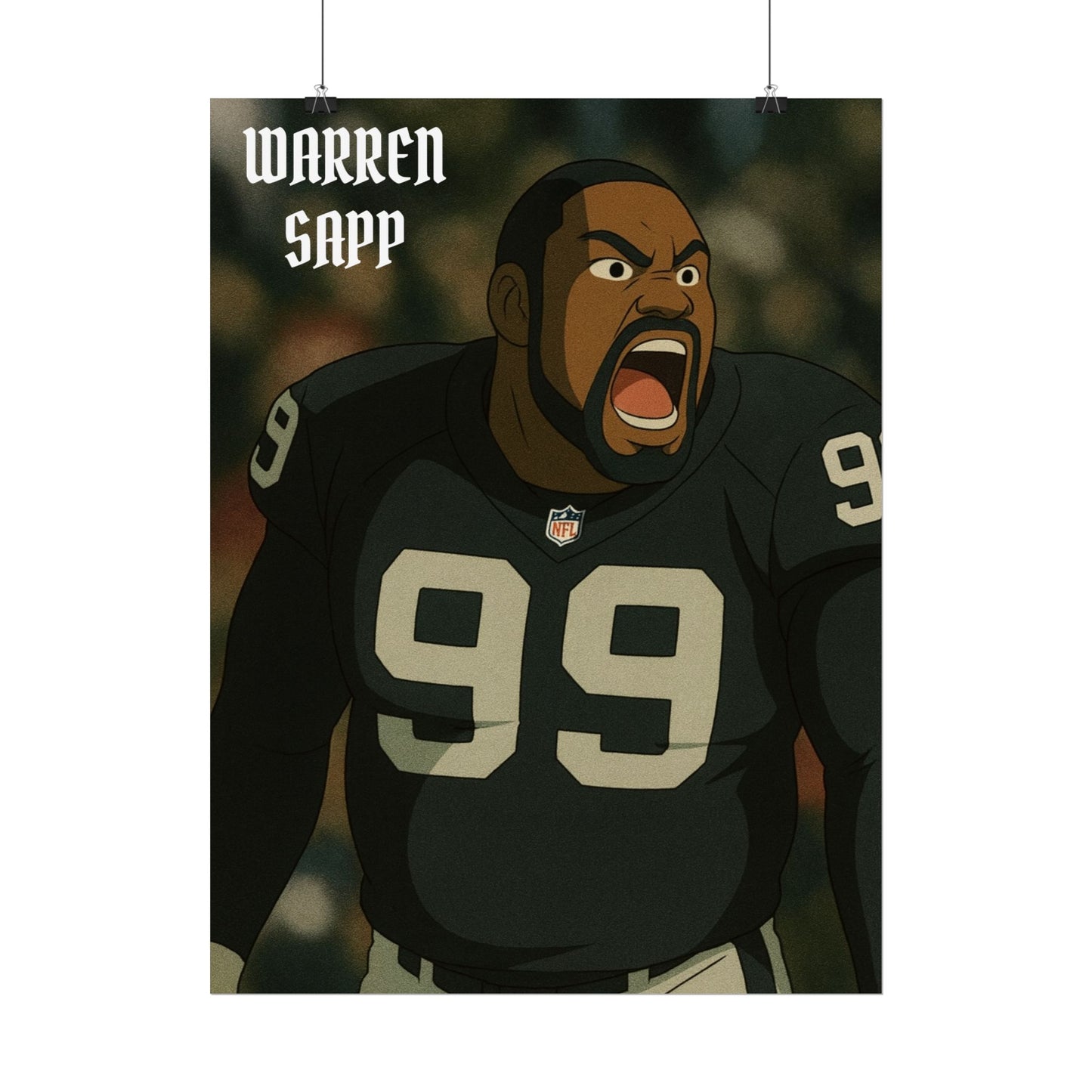Loco Fits Anime Football 'Warren Sapp' Poster