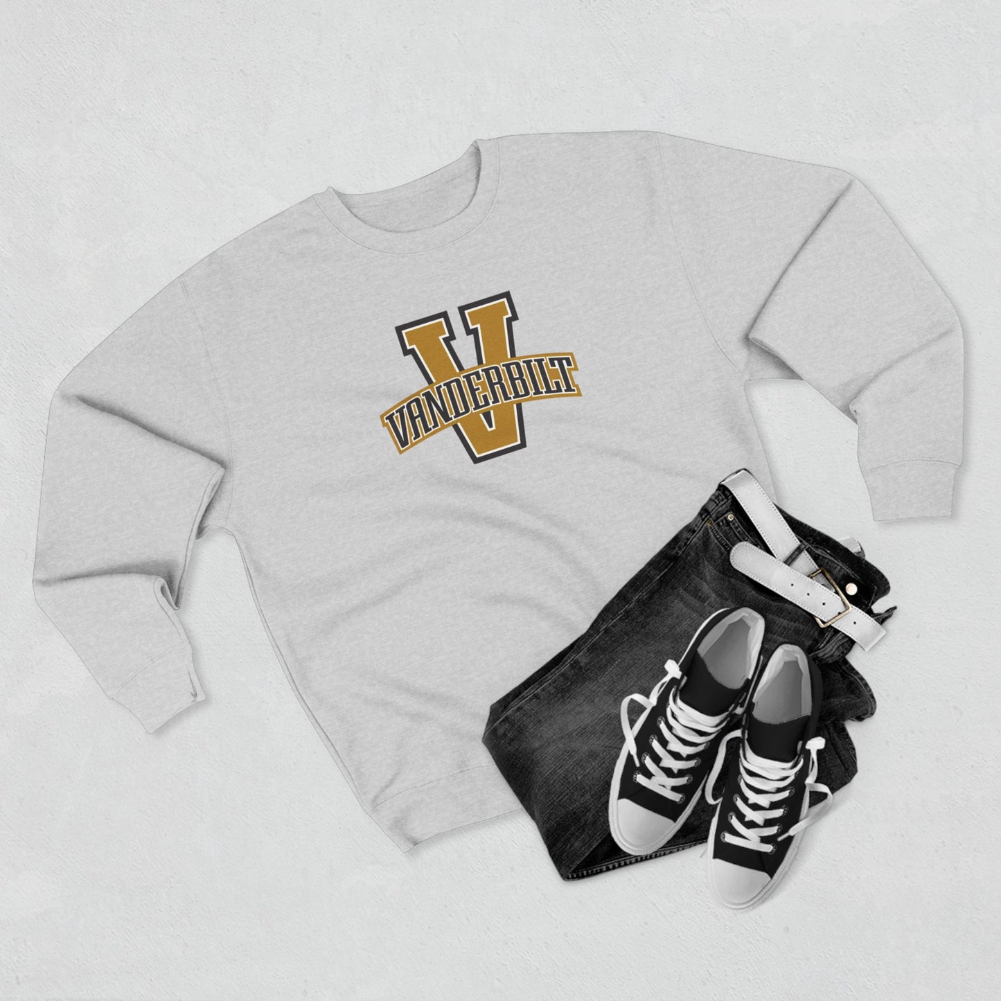 'Vanderbilt V' Cotton Crewneck Sweatshirt