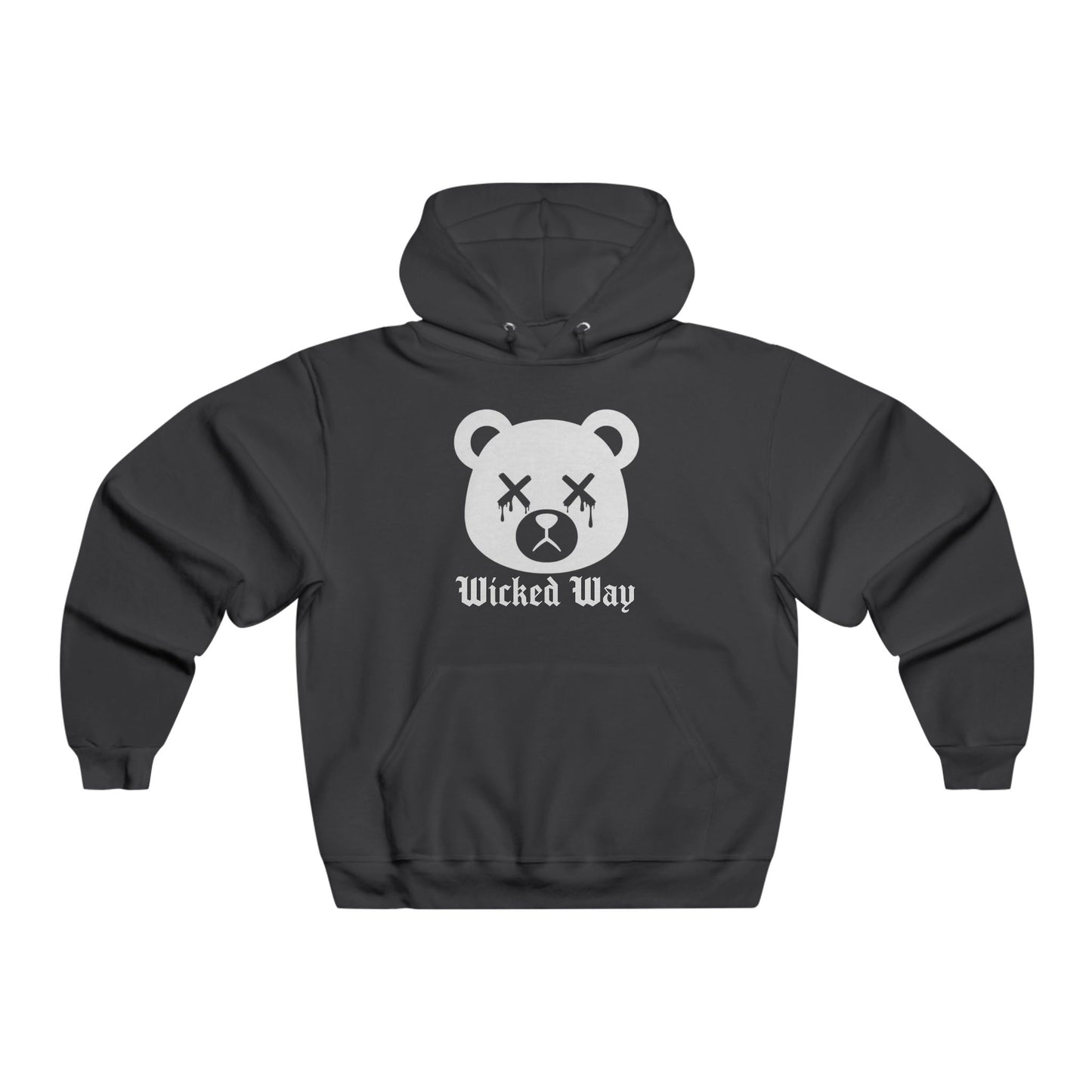 "Wicked Way" Dead Bear Head White Logo Lightweight Hoodie