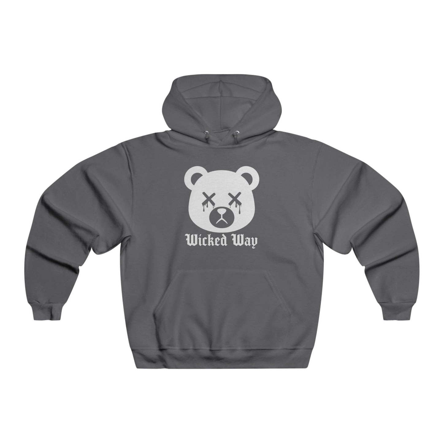 "Wicked Way" Dead Bear Head White Logo Lightweight Hoodie