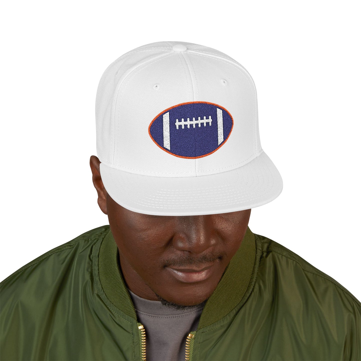 Legends "Wicked Way" Football White, Blue, & Orange Logo Snapback