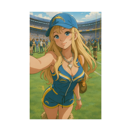Loco Fits Anime Girls 'Chargers Girl Selfie' Poster