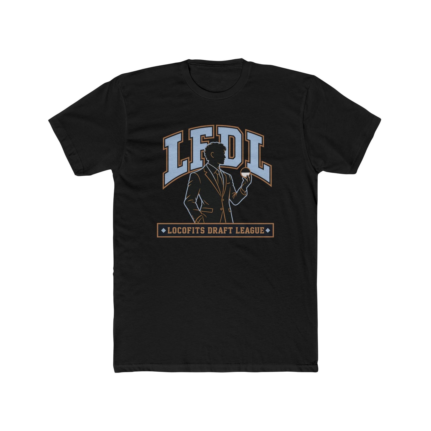 LocoFits Draft League MP Portrait Silhouette Logo Cotton Crew Tee