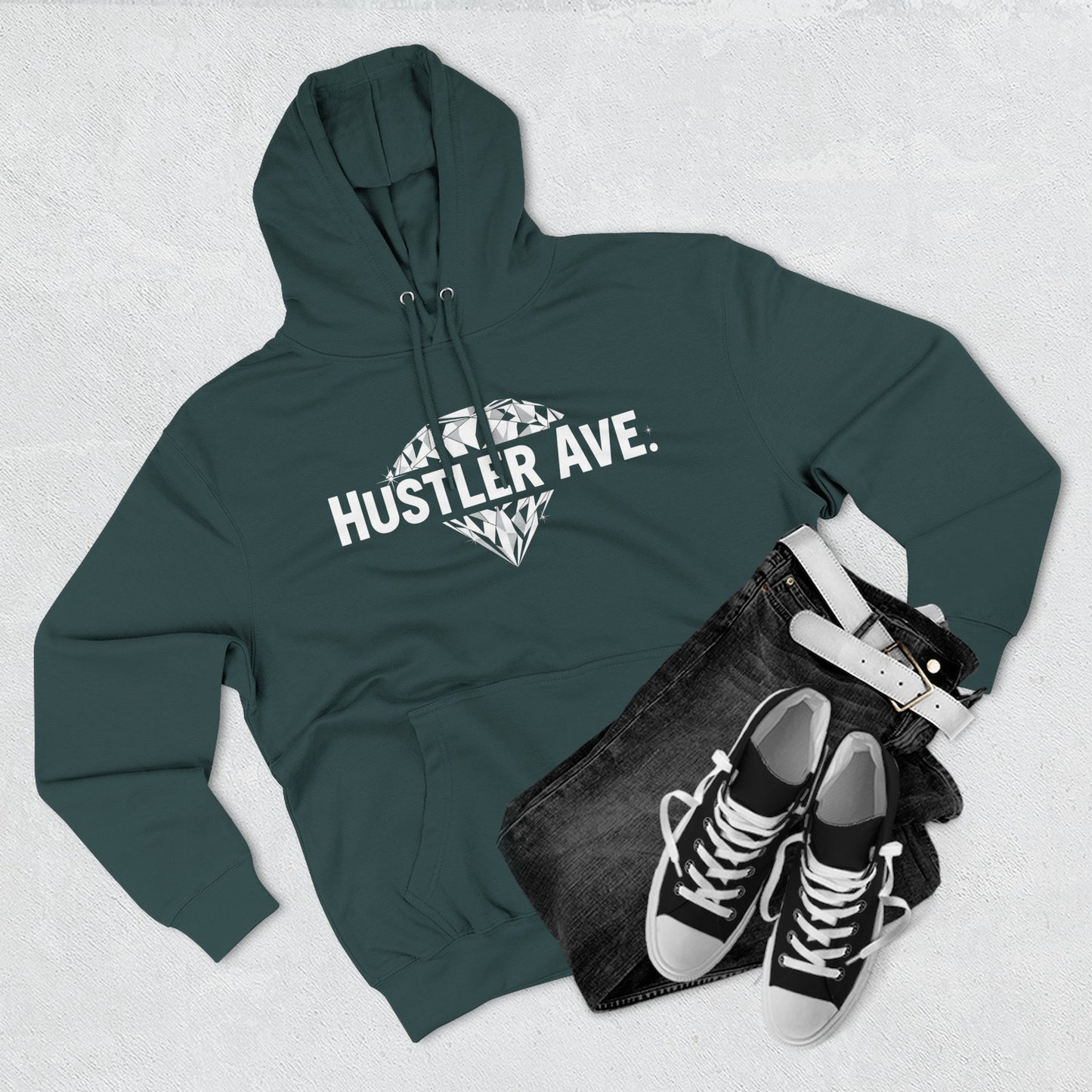 Base "Hustler Ave" Diamond Status College Hoodie