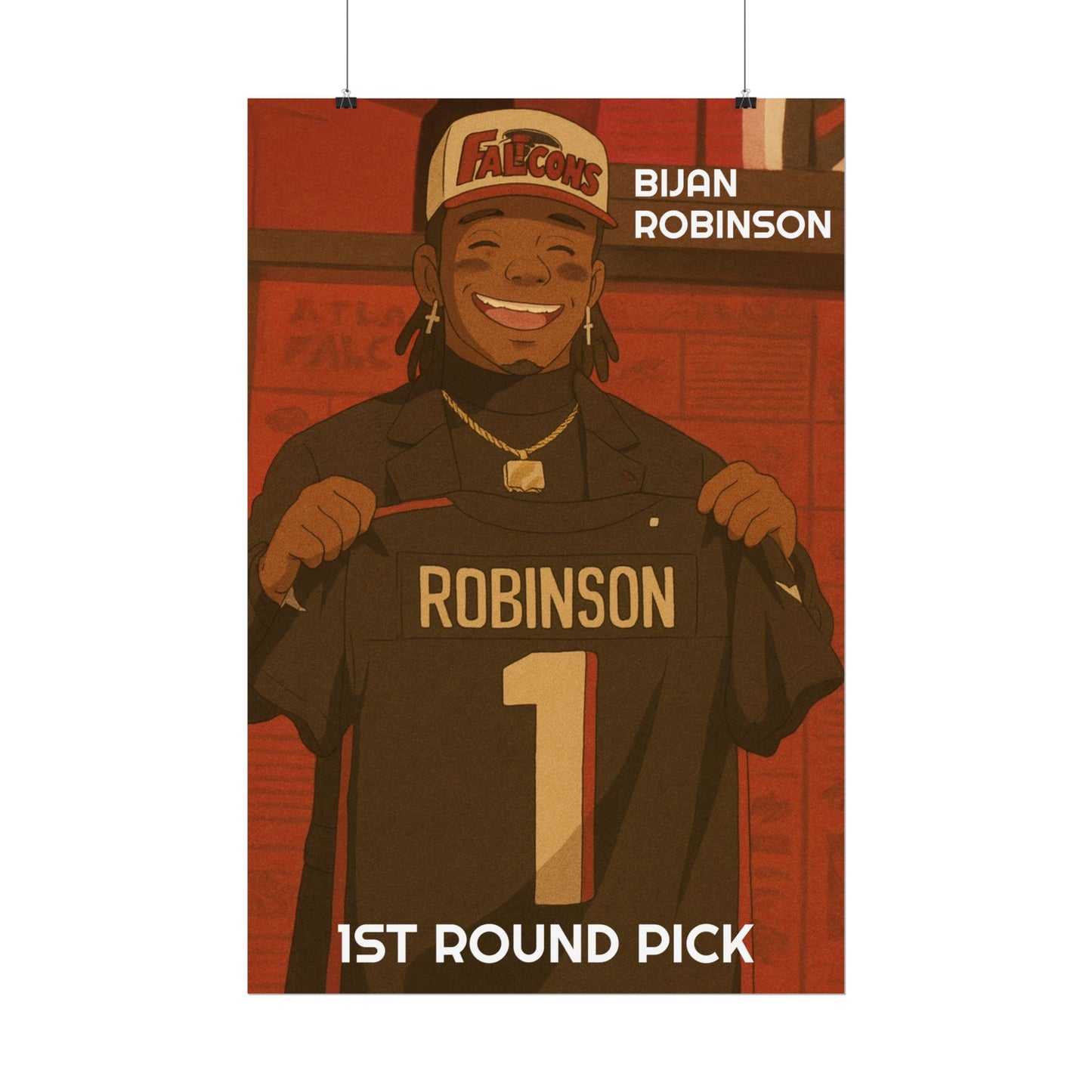 Loco Fits Anime Football '1st Round Pick Bijan Robinson' Poster