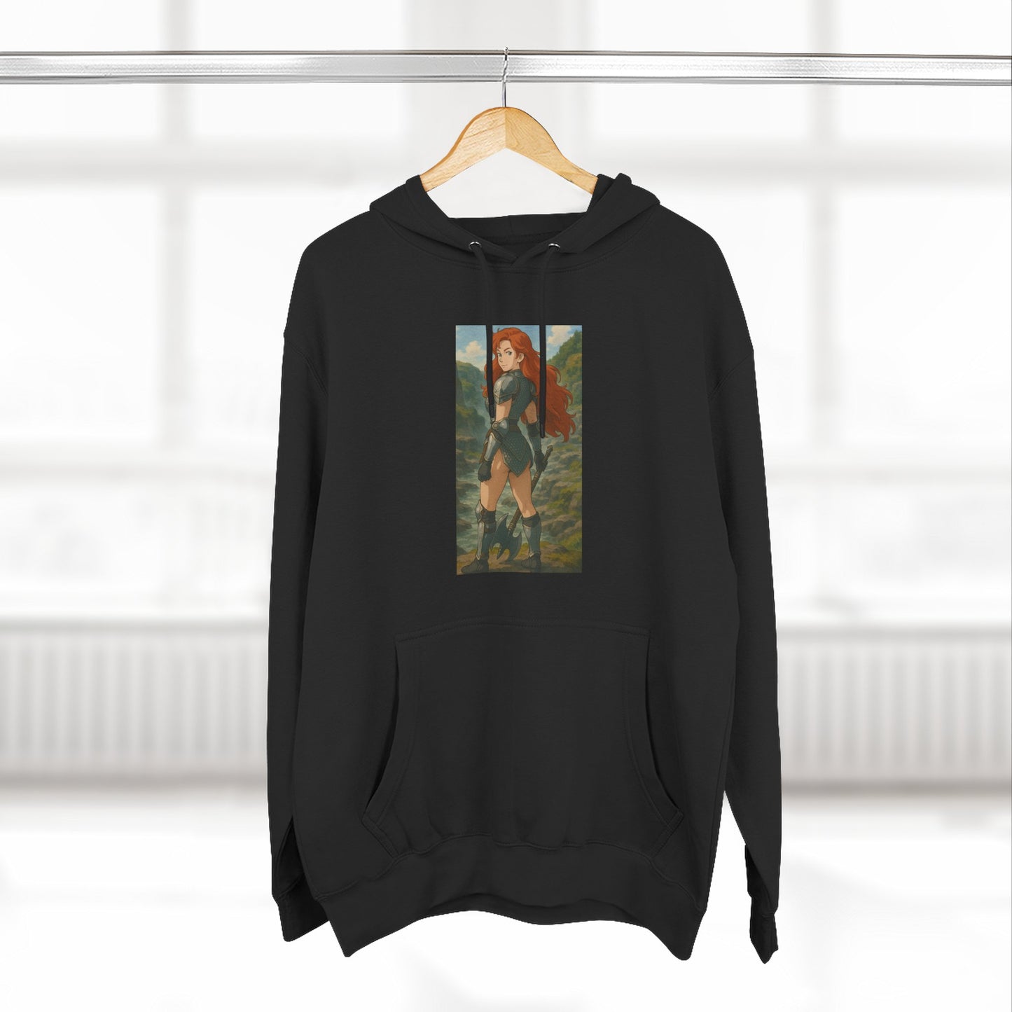 Loco Fits Anime Girls 'Fiery Warrior' Three-Panel Fleece Hoodie