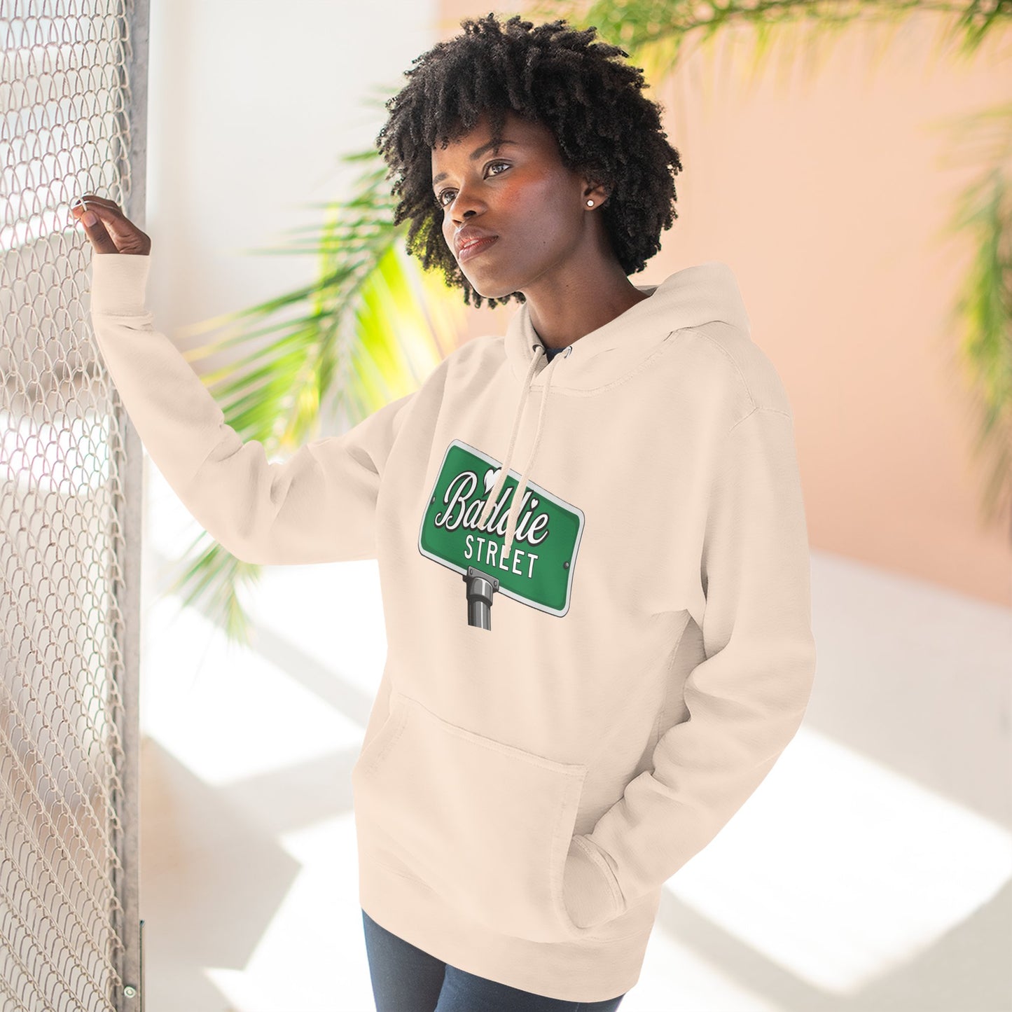 "Baddie Street" Bold Street Sign Fleece Hoodie