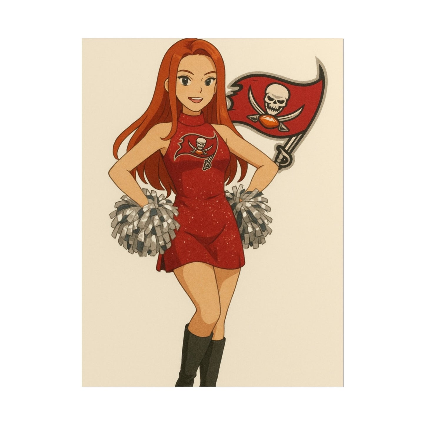Loco Fits Anime Girls 'Buccaneers Cheerleader 3' Poster