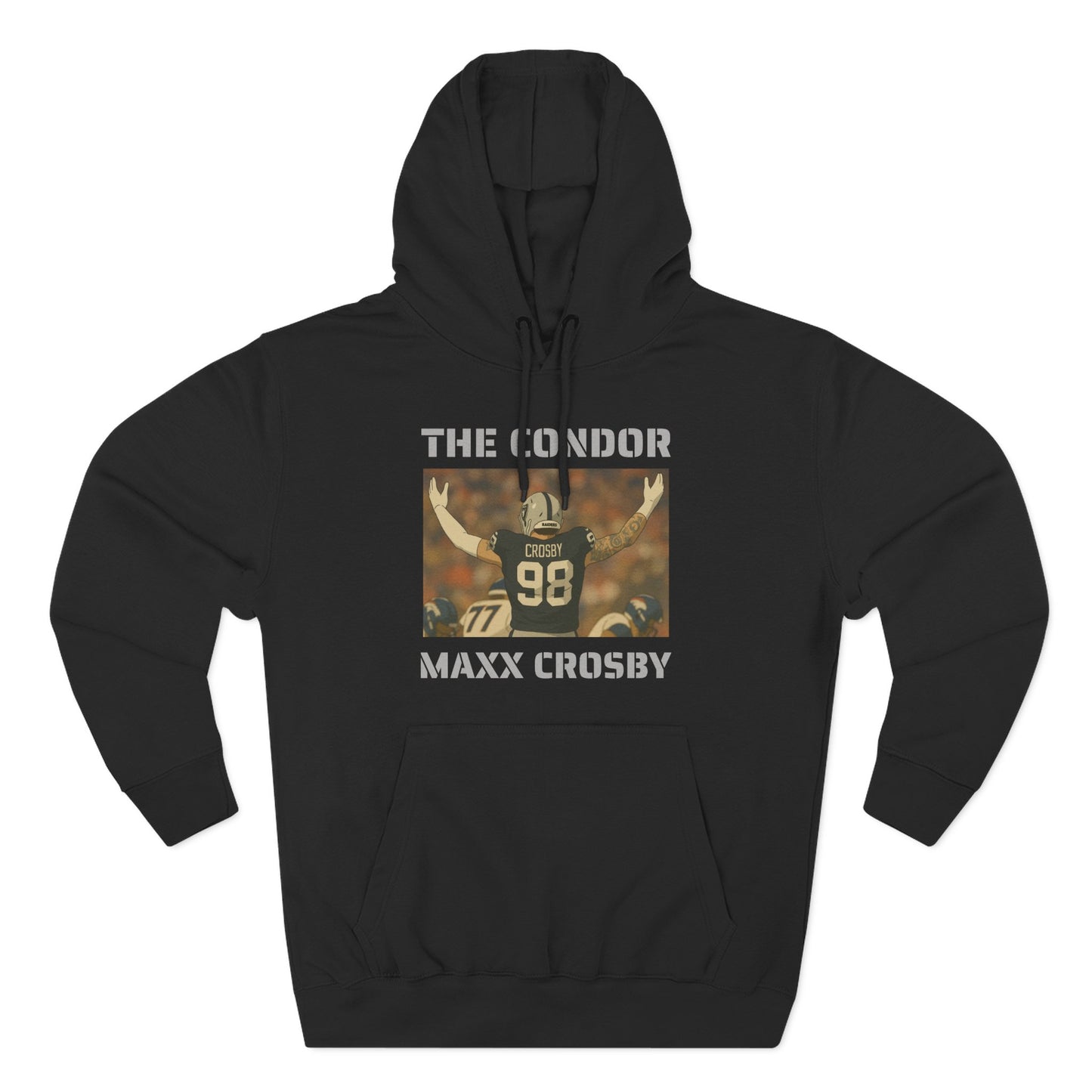 Anime Football 'The Condor Maxx Crosby' Three-Panel Fleece Hoodie