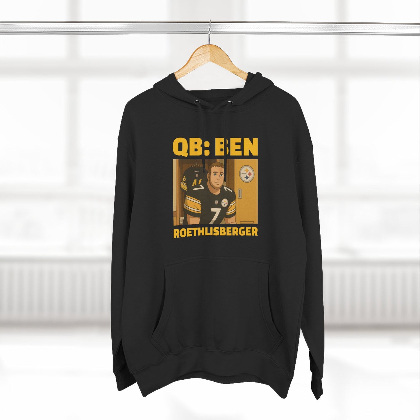 Anime Football 'QB: Ben Roethlisberger' Three-Panel Fleece Hoodie