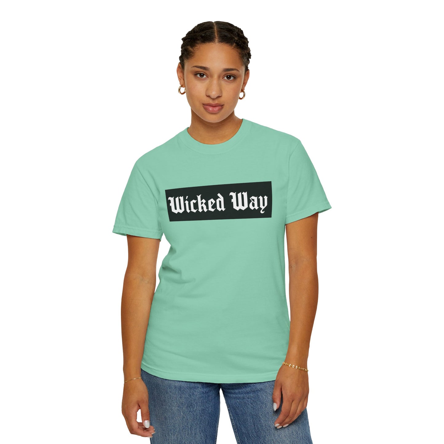 "Wicked Way" Block Gothic Lettering T-shirt