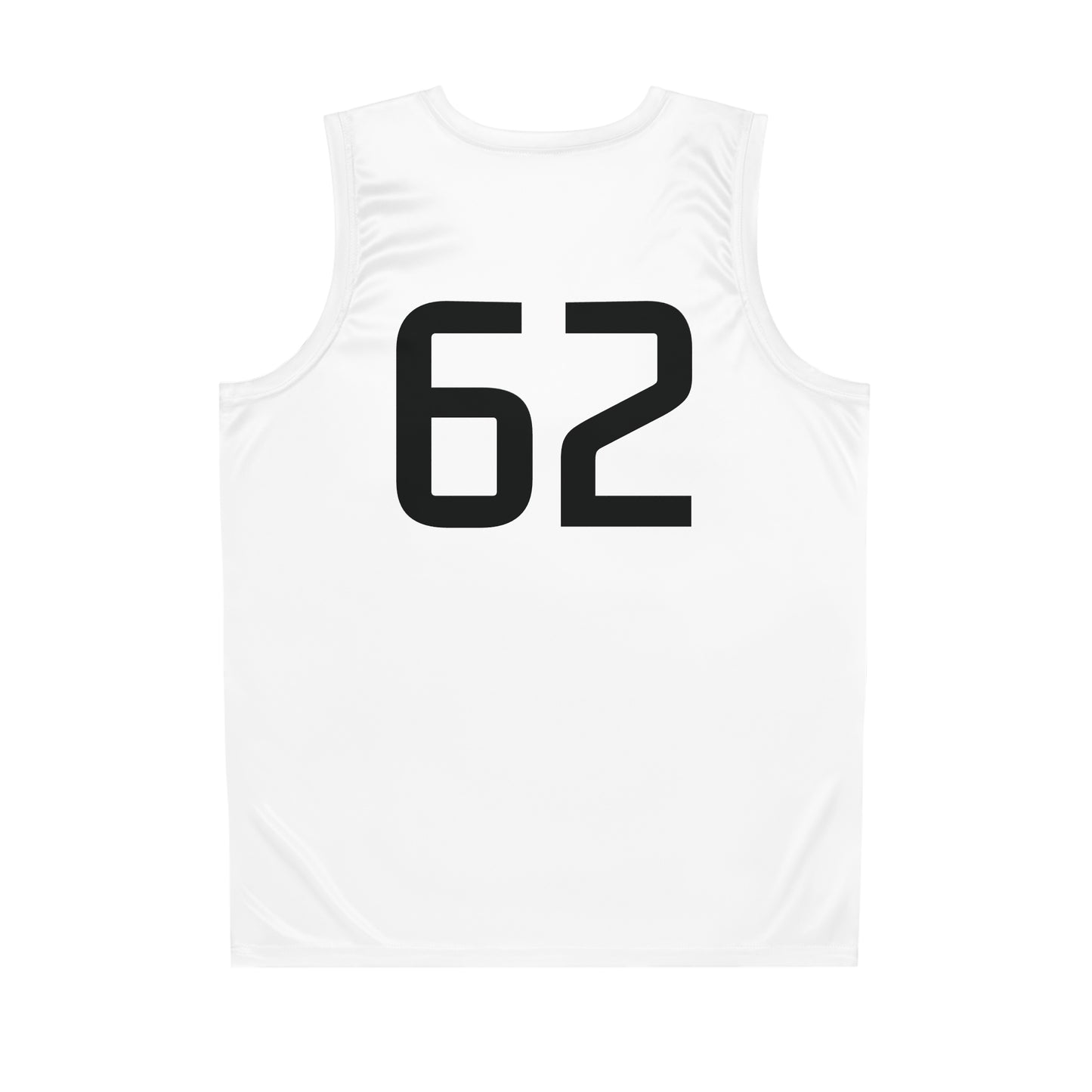 White "Rebel Road" #62 Let's Race Basketball Jersey