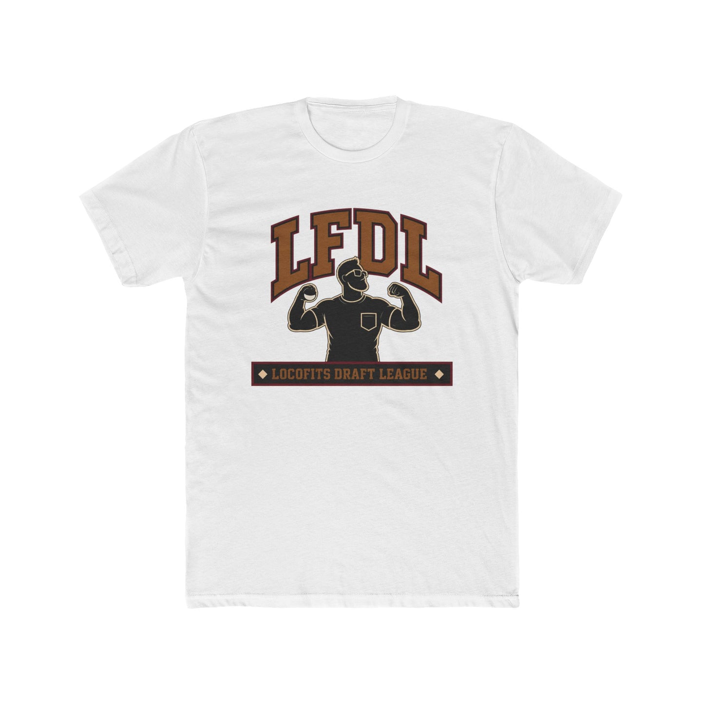 LocoFits Draft League BR Portrait Silhouette Logo Cotton Crew Tee