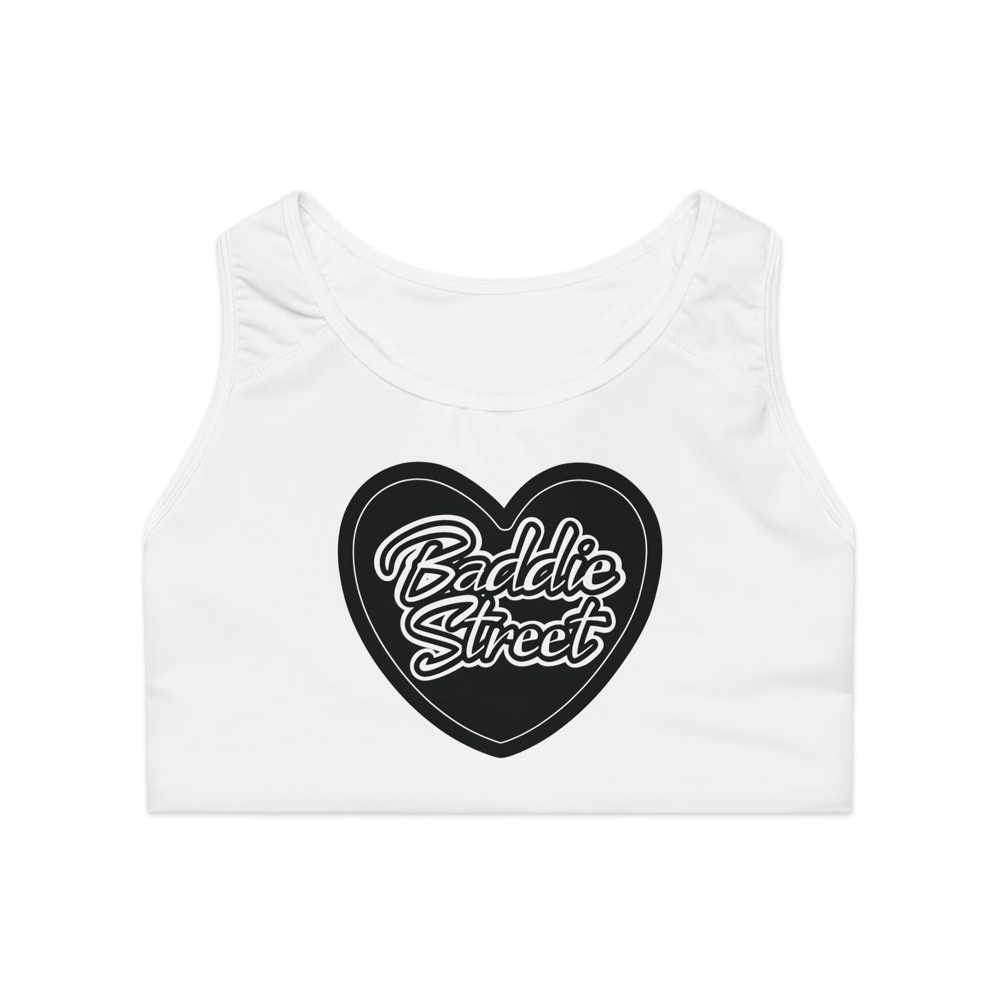 "Baddie Street" Full Heart V2 Woman's Sports Bra Active Fitness Wear