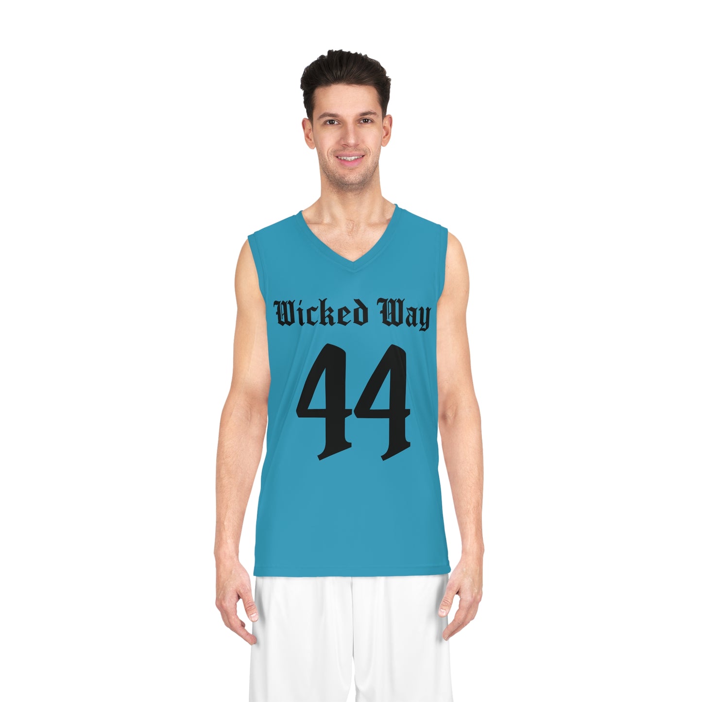 Teal & Black "Wicked Way" #44 Basketball Jersey