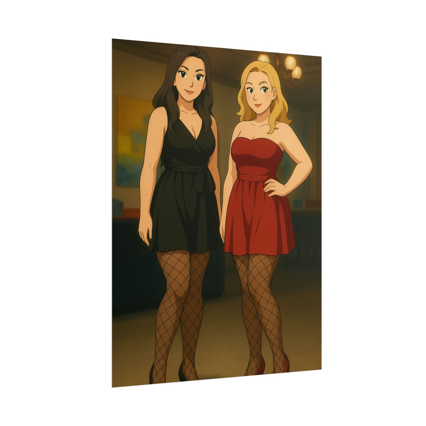 Loco Fits Anime Girls 'Two Ladies in Cocktail Dresses' Poster