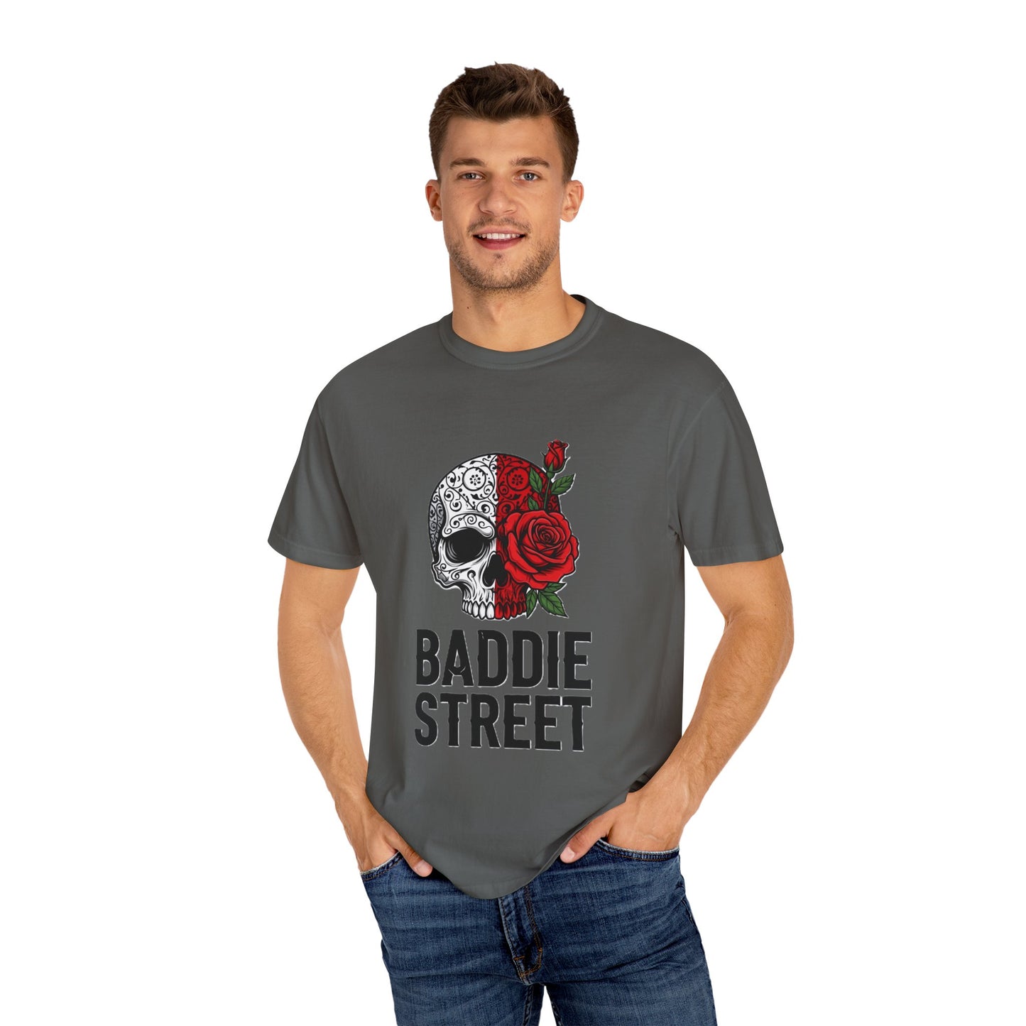 "Baddie Street" Dying Love Skull & Rose Logo T-Shirt