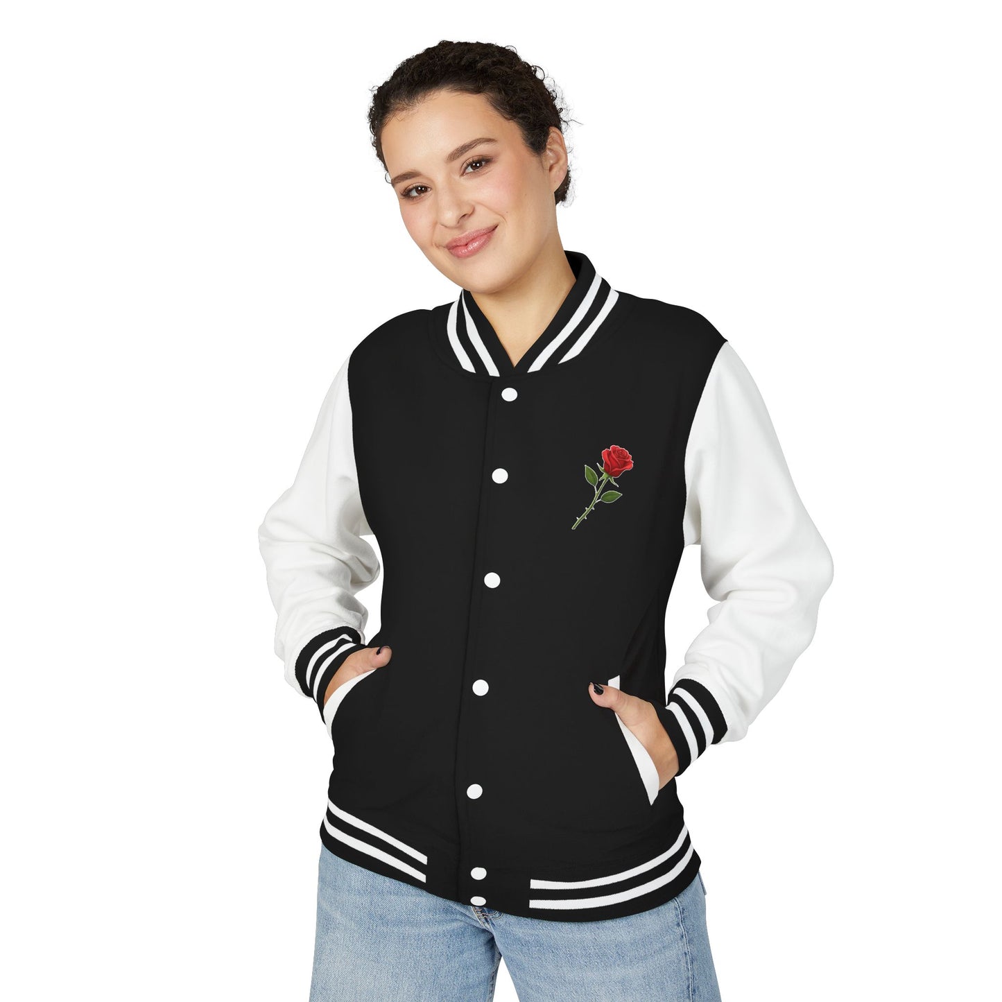 "Baddie Street" Labeled Baddie Rose Heavyweight Letterman Jacket