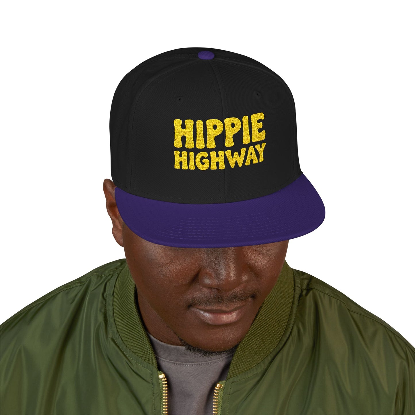 Black & Purple "Hippie Highway" #420 Snapback Cap