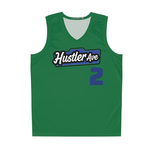 Green & Blue "Hustler Ave" #2 Alt. Basketball Jersey