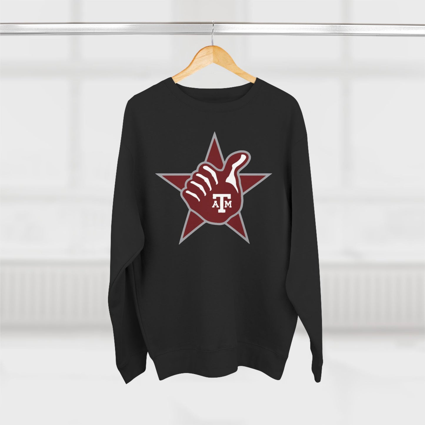 'Texas A&M Lone Star Thumbs Up' Cotton Crewneck Sweatshirt