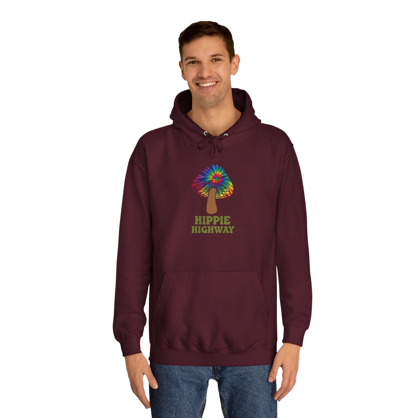 "Hippie Highway" Hippie Mushroom College Hoodie