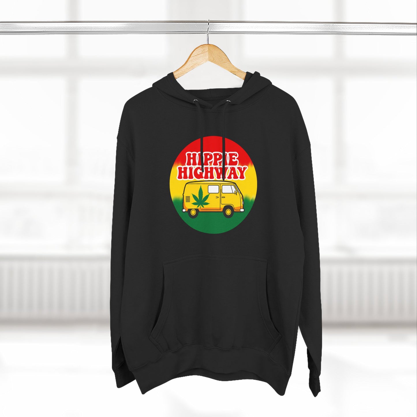 "Hippie Highway" Rasta Vibes Fleece Hoodie