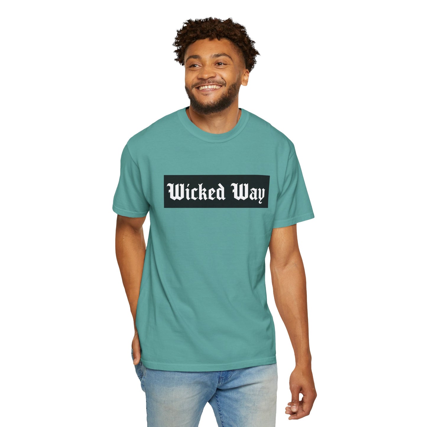 "Wicked Way" Block Gothic Lettering T-shirt