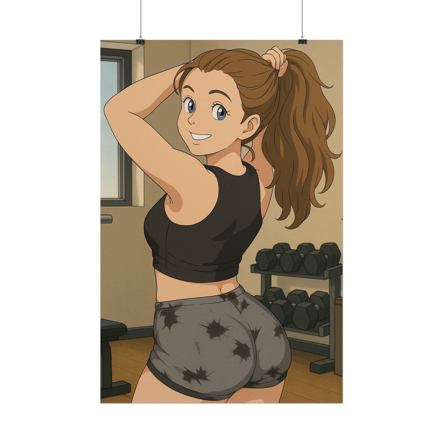 Loco Fits Anime Girls 'Home Gym Workout' Poster