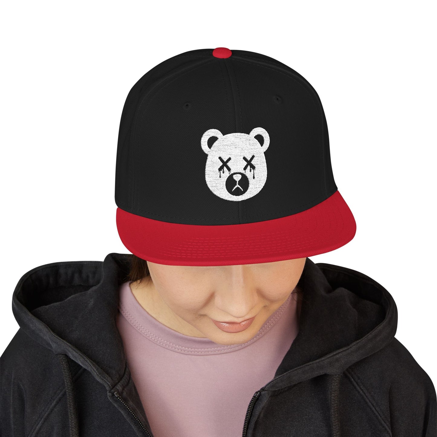 "Wicked Way" Dead Bear Head Alt. White Logo Snapback Hat (Multi Color Options)