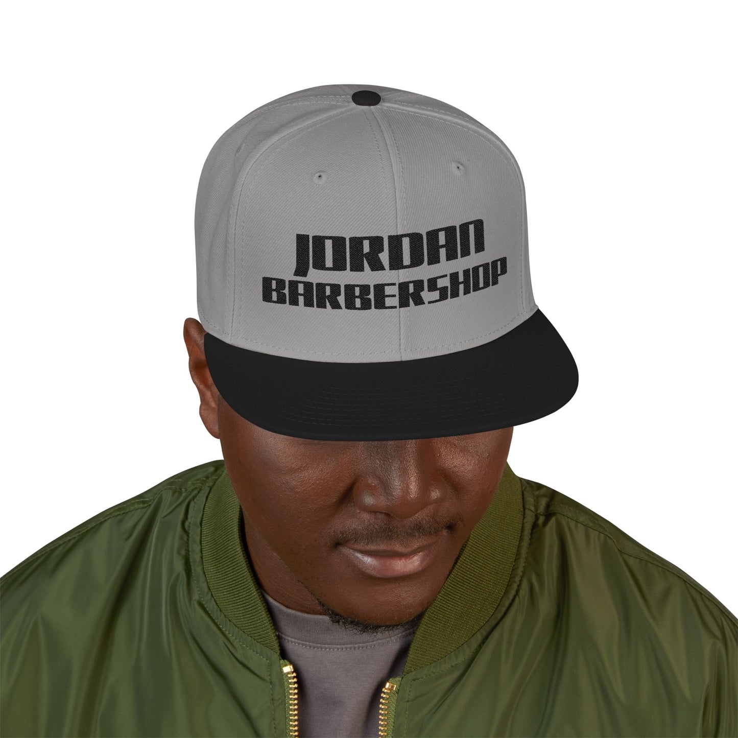Jordan Barbershop Black Text Snapback