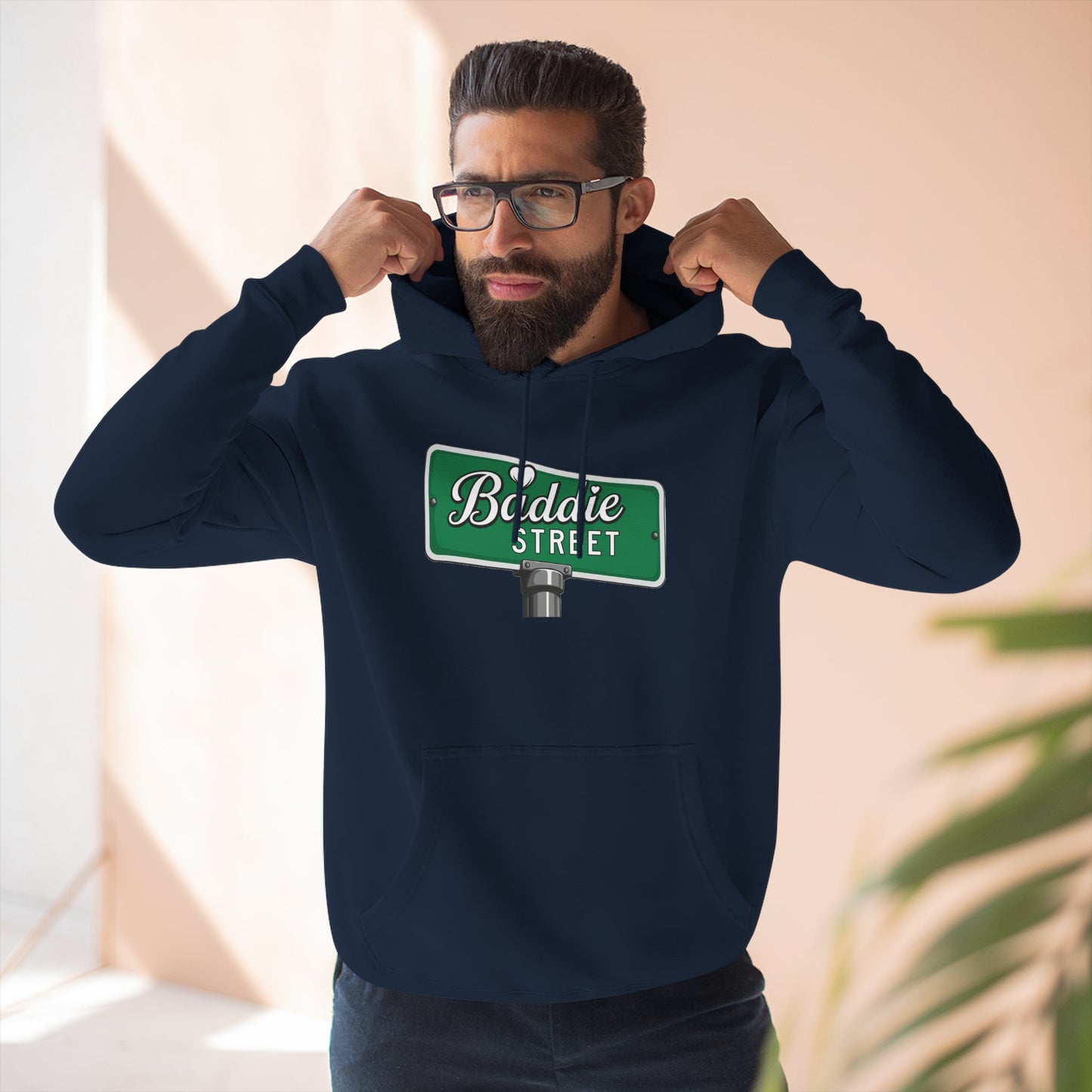 "Baddie Street" Bold Street Sign Fleece Hoodie