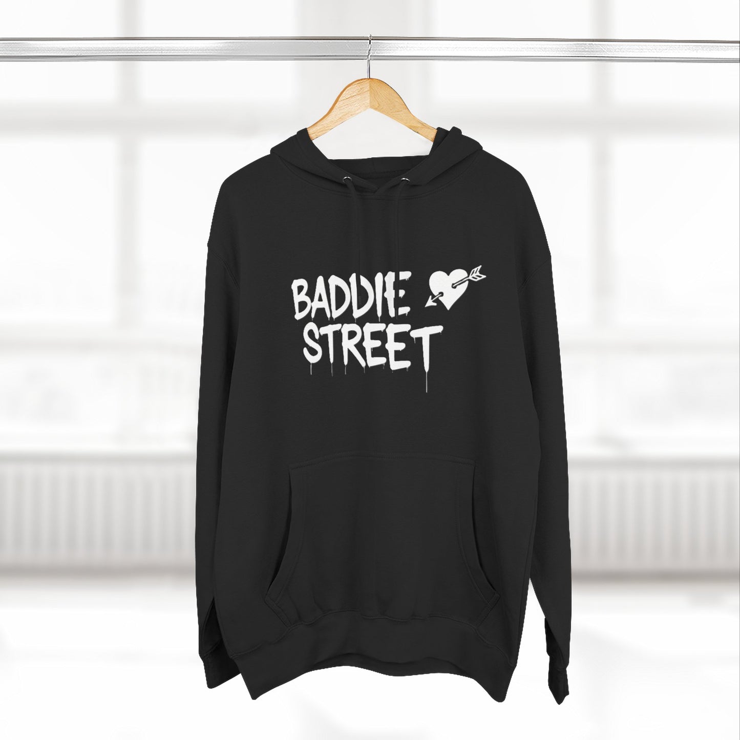 "Baddie Street" Arrow Heart V4 Front V3 Back Logo Fleece Hoodie