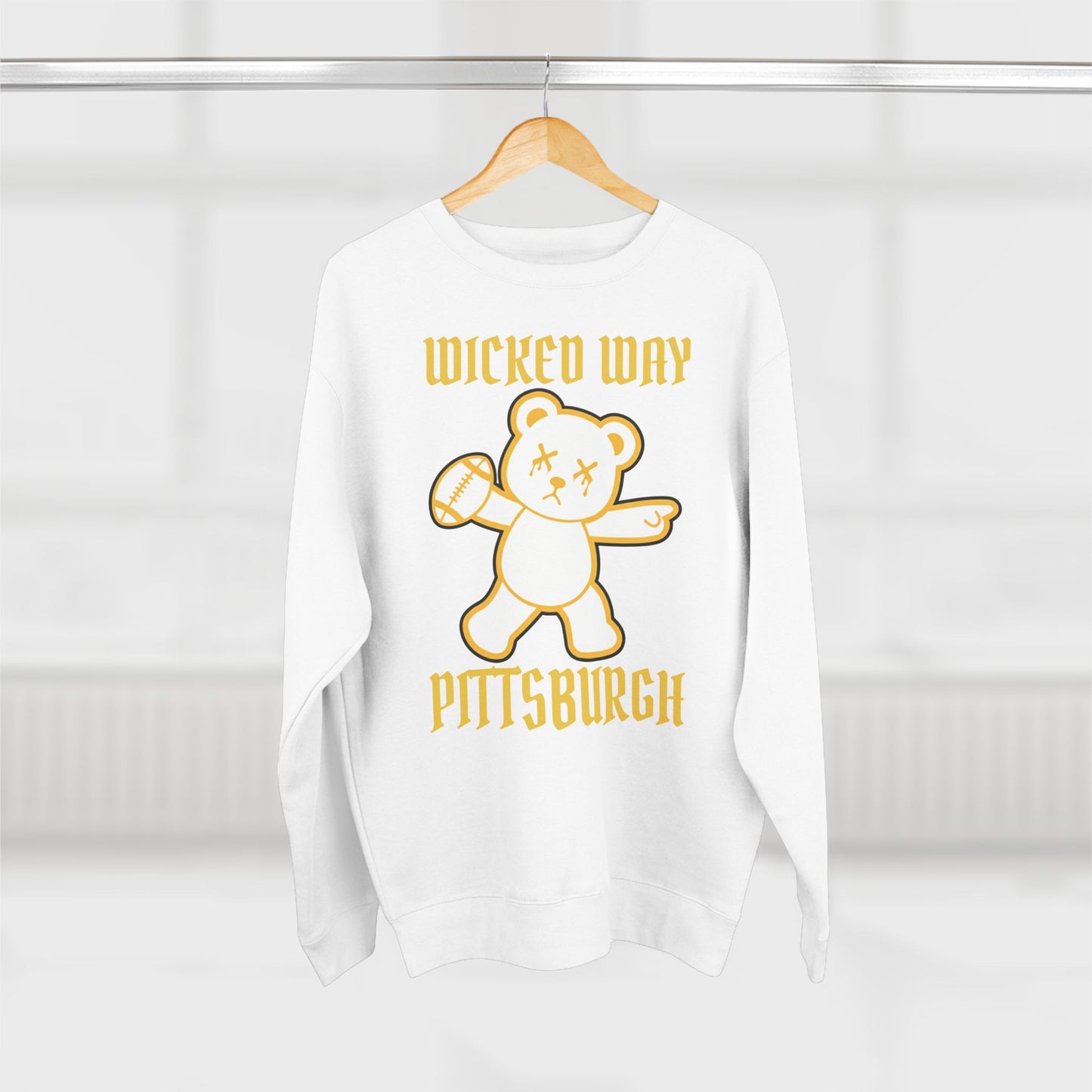 "Wicked Way" Deady Bear Football Pittsburgh V2 Crewneck Sweatshirt