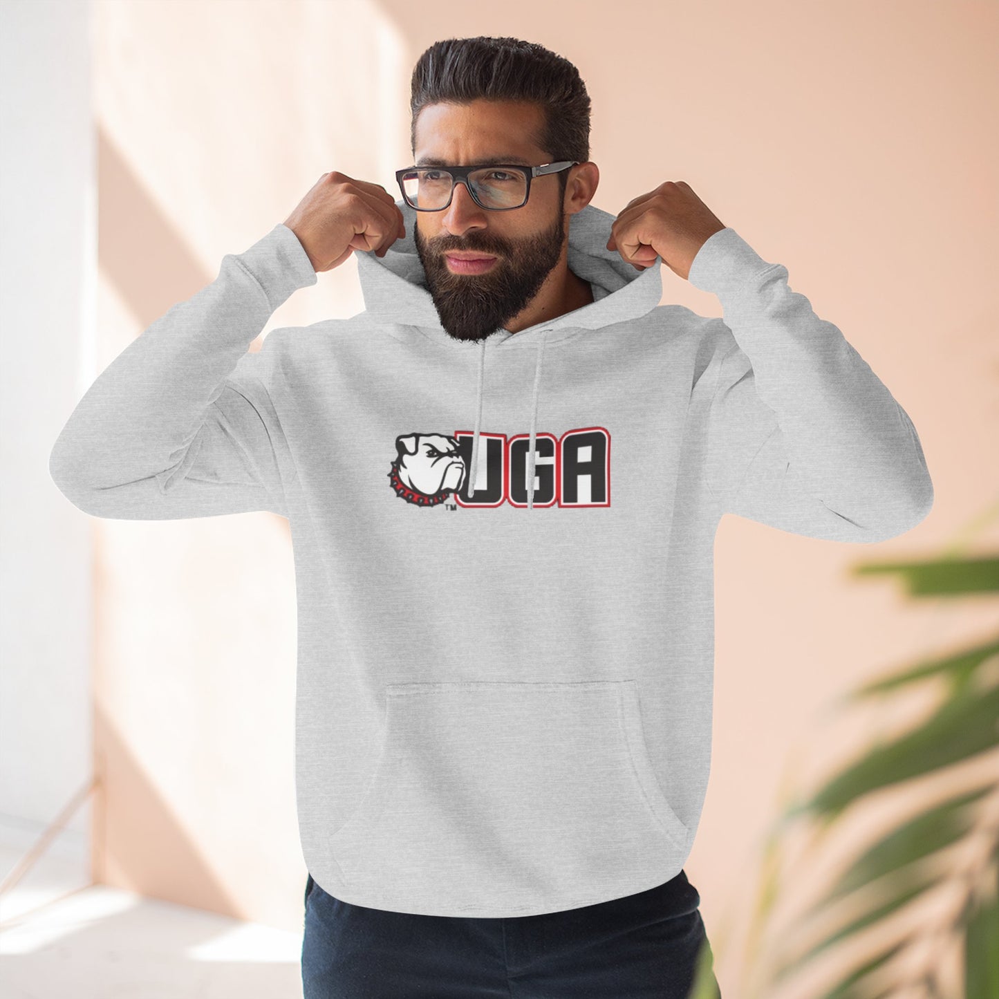 'UGA' Three-Panel Fleece Hoodie