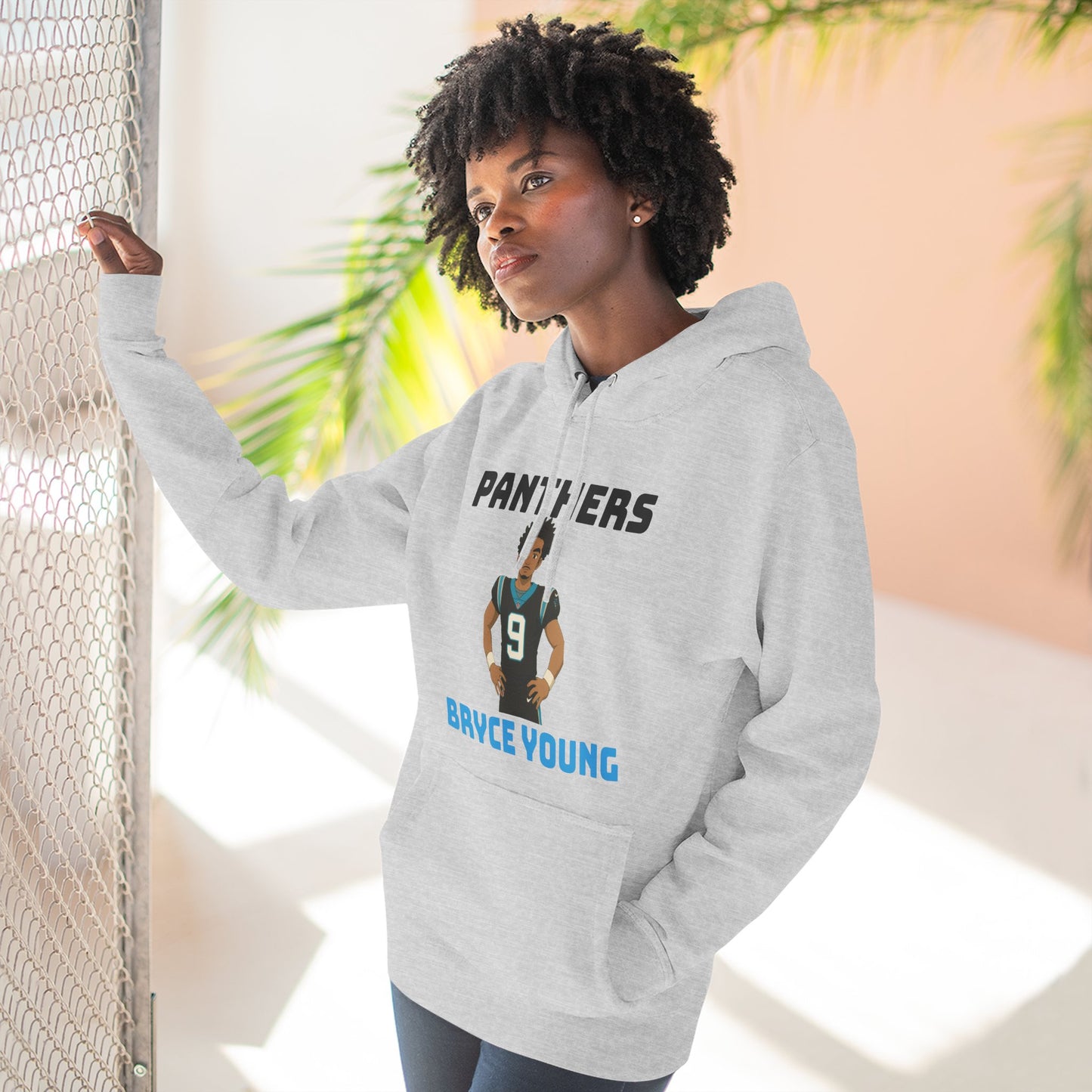 Anime Football 'Panthers Bryce Young' Three-Panel Fleece Hoodie
