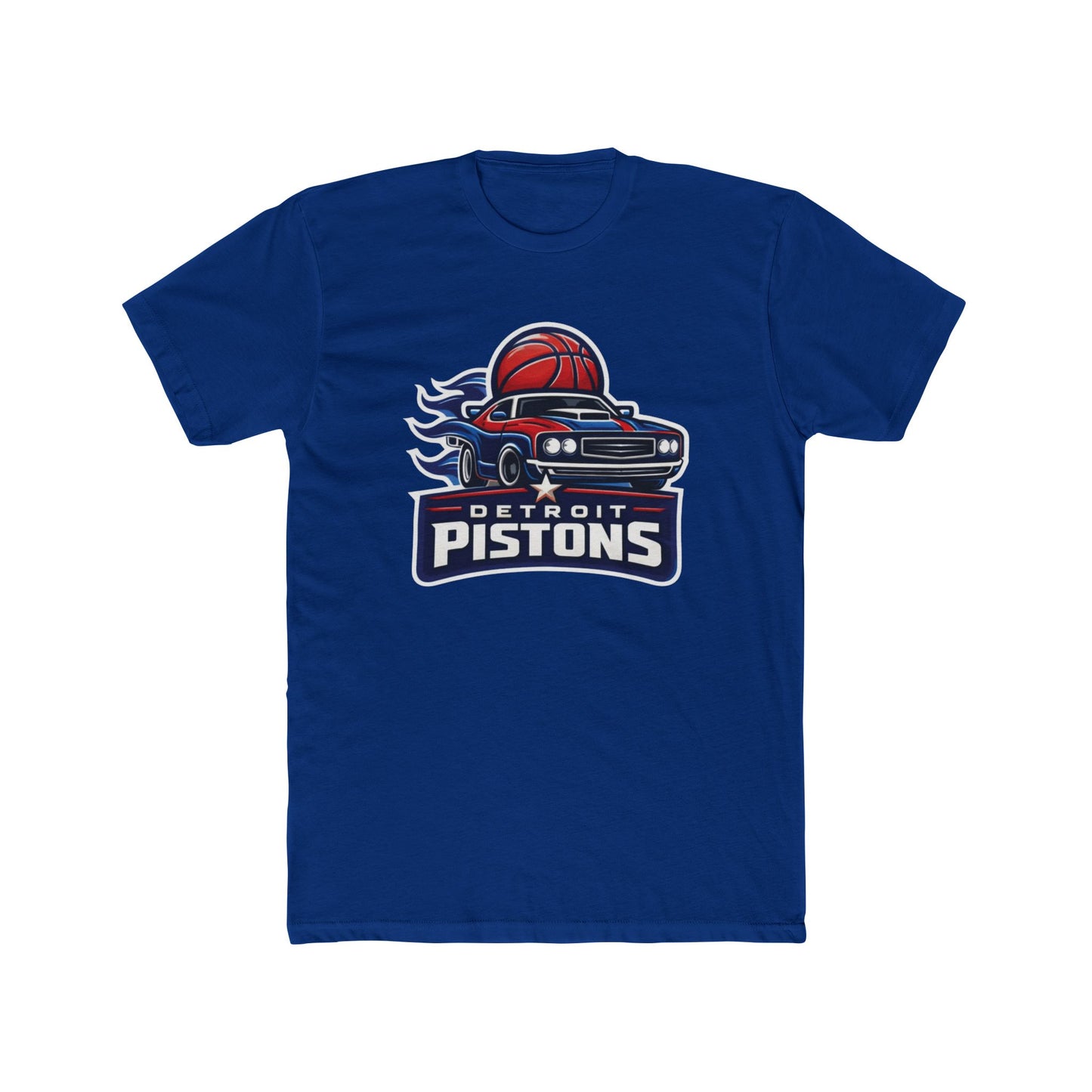 Loco Fits New "NBA Detroit Pistons Basketball Concept Logo" Cotton Crew Tee