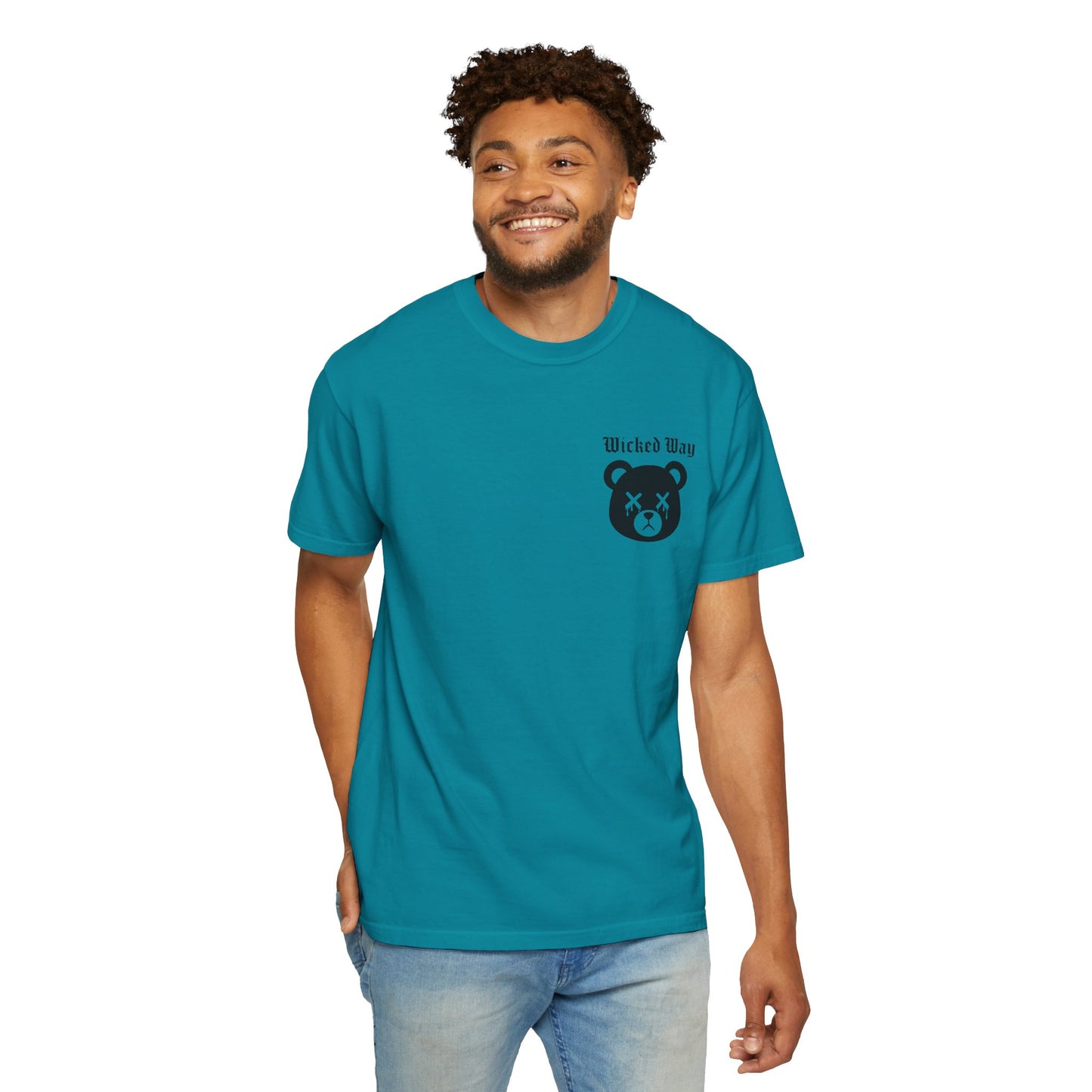 "Wicked Way" Dead Bear Head Pocket Logo Graphic T-Shirt (Multi Color Options)