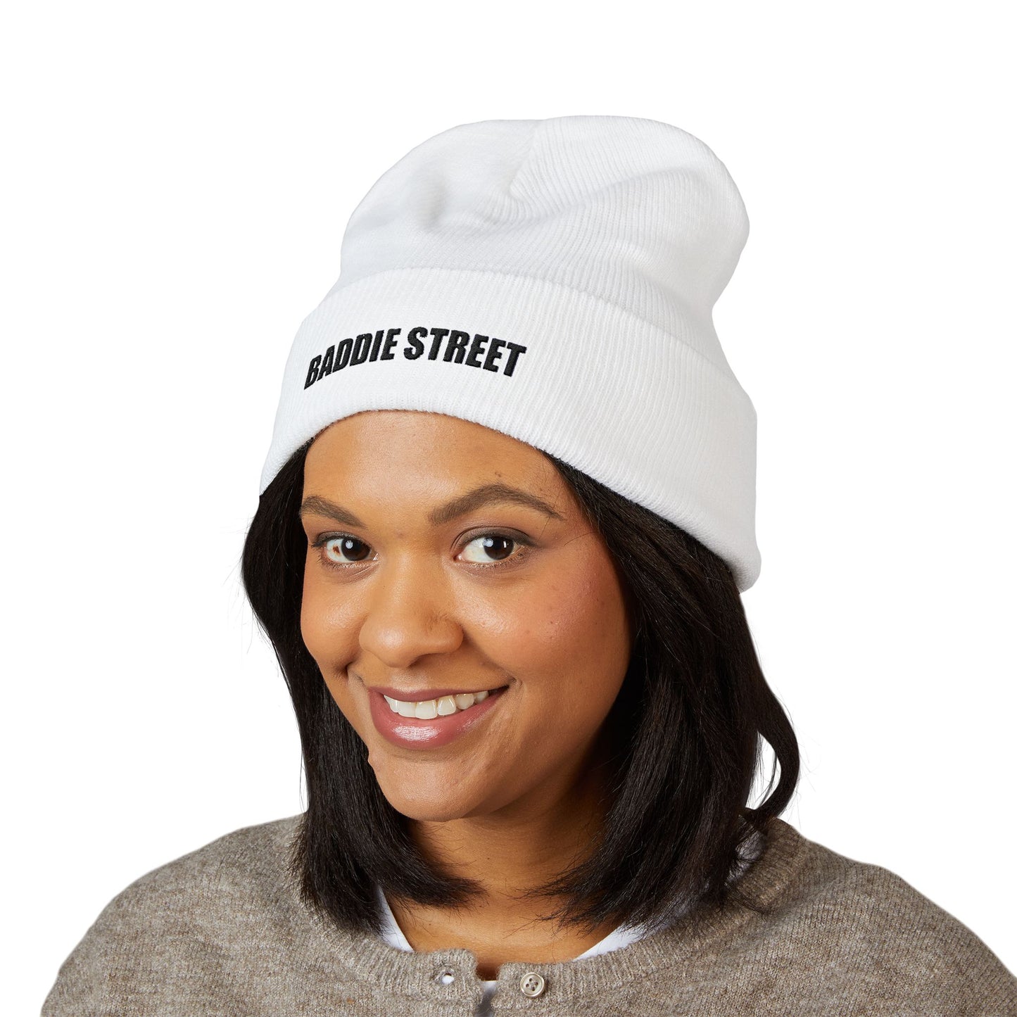 "Baddie Street" Basic Text Cuffed Beanie