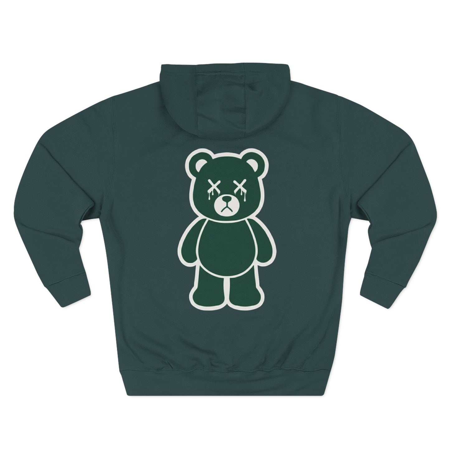 Sport Green "Wicked Way" Deady Bear Dark Green & White Fleece Hoodie