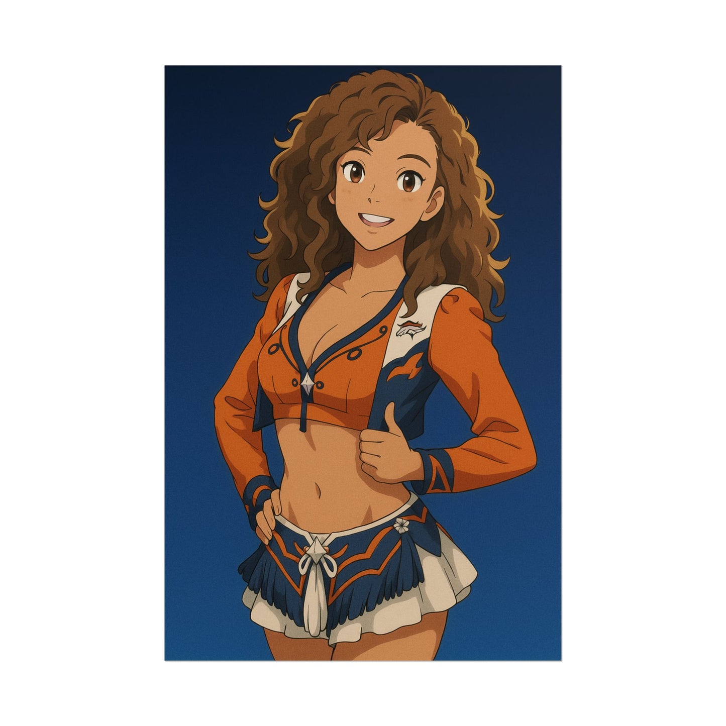 Loco Fits Anime Girls 'Broncos Cheerleader 2' Poster