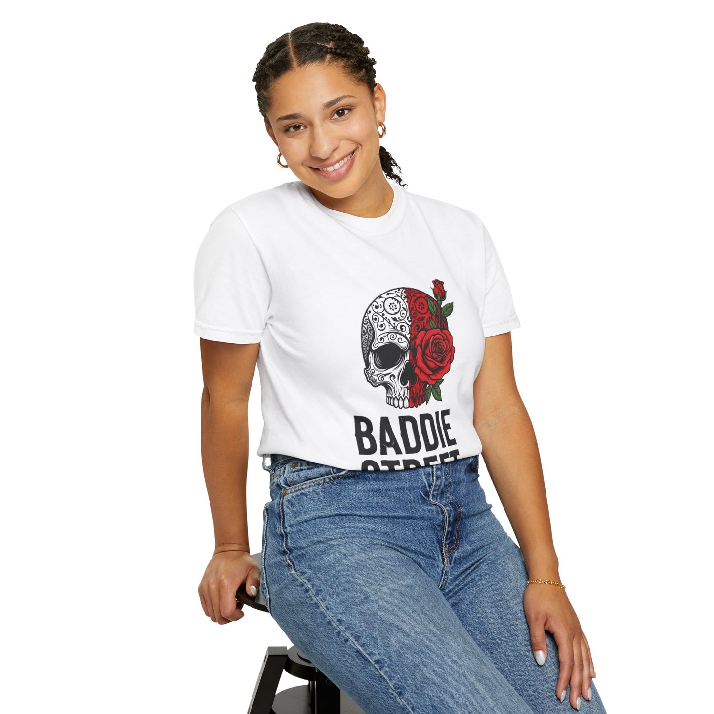 "Baddie Street" Dying Love Skull & Rose Logo T-Shirt