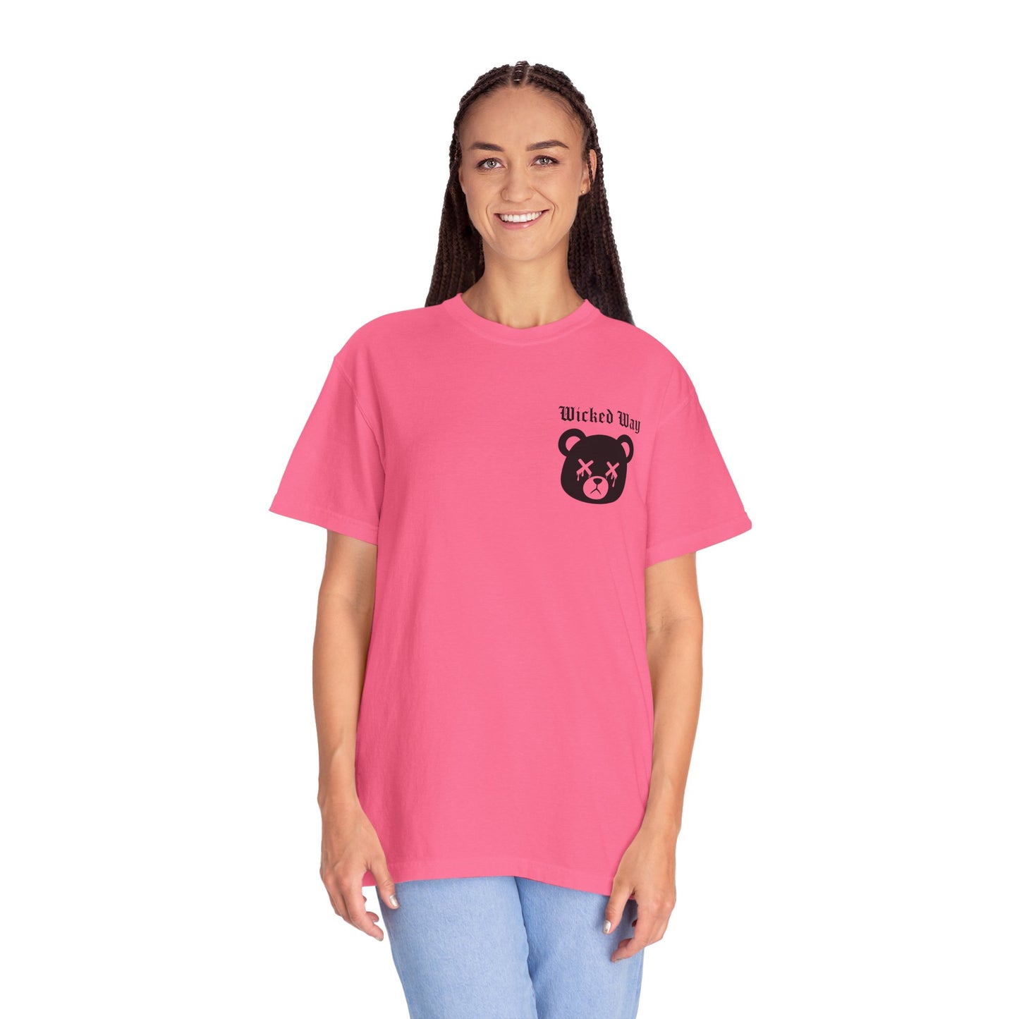 "Wicked Way" Dead Bear Head Pocket Logo Graphic T-Shirt (Multi Color Options)